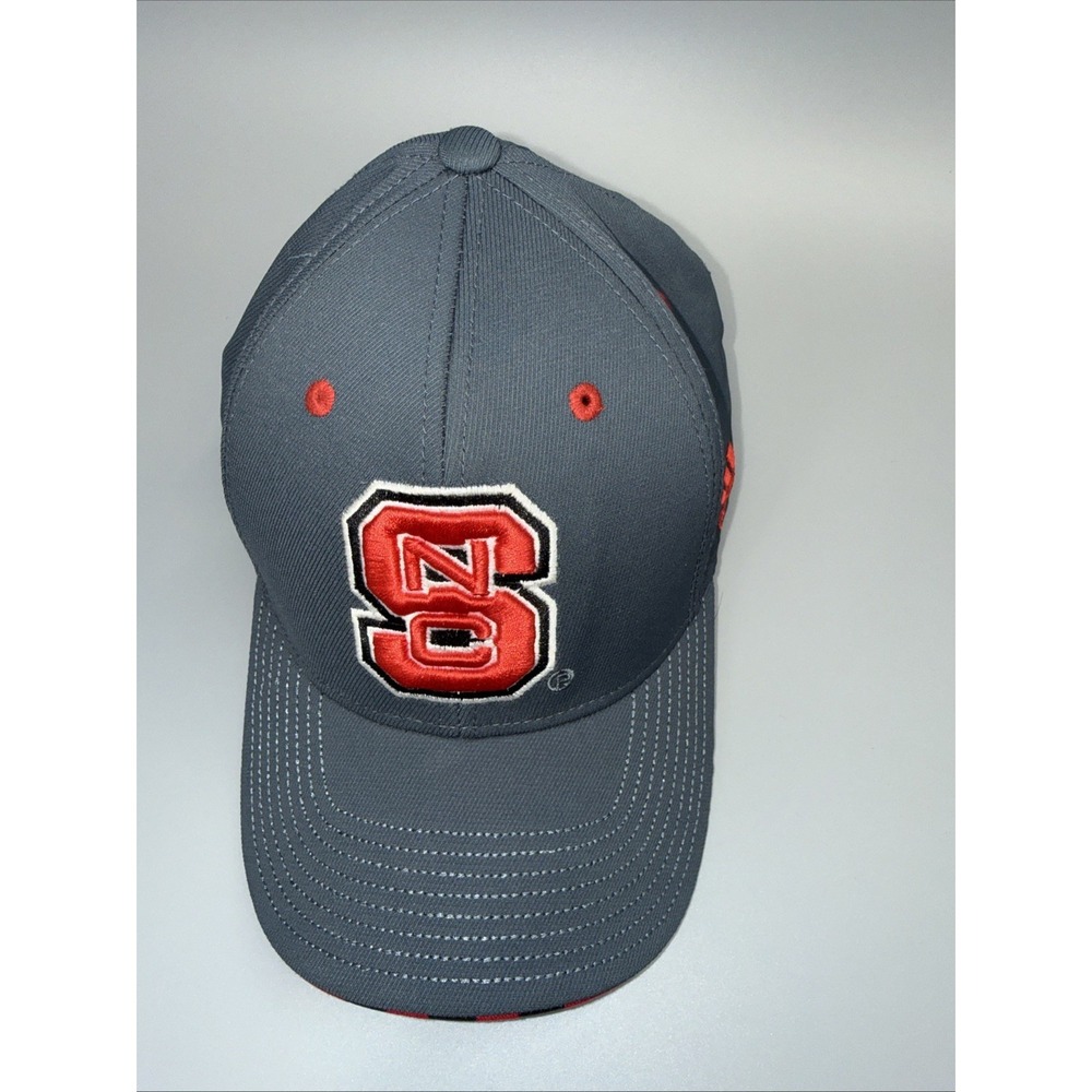 NC State Wolfpack Hat Cap Men's Gray/Red NCAA Embroidered Sz L/XL
